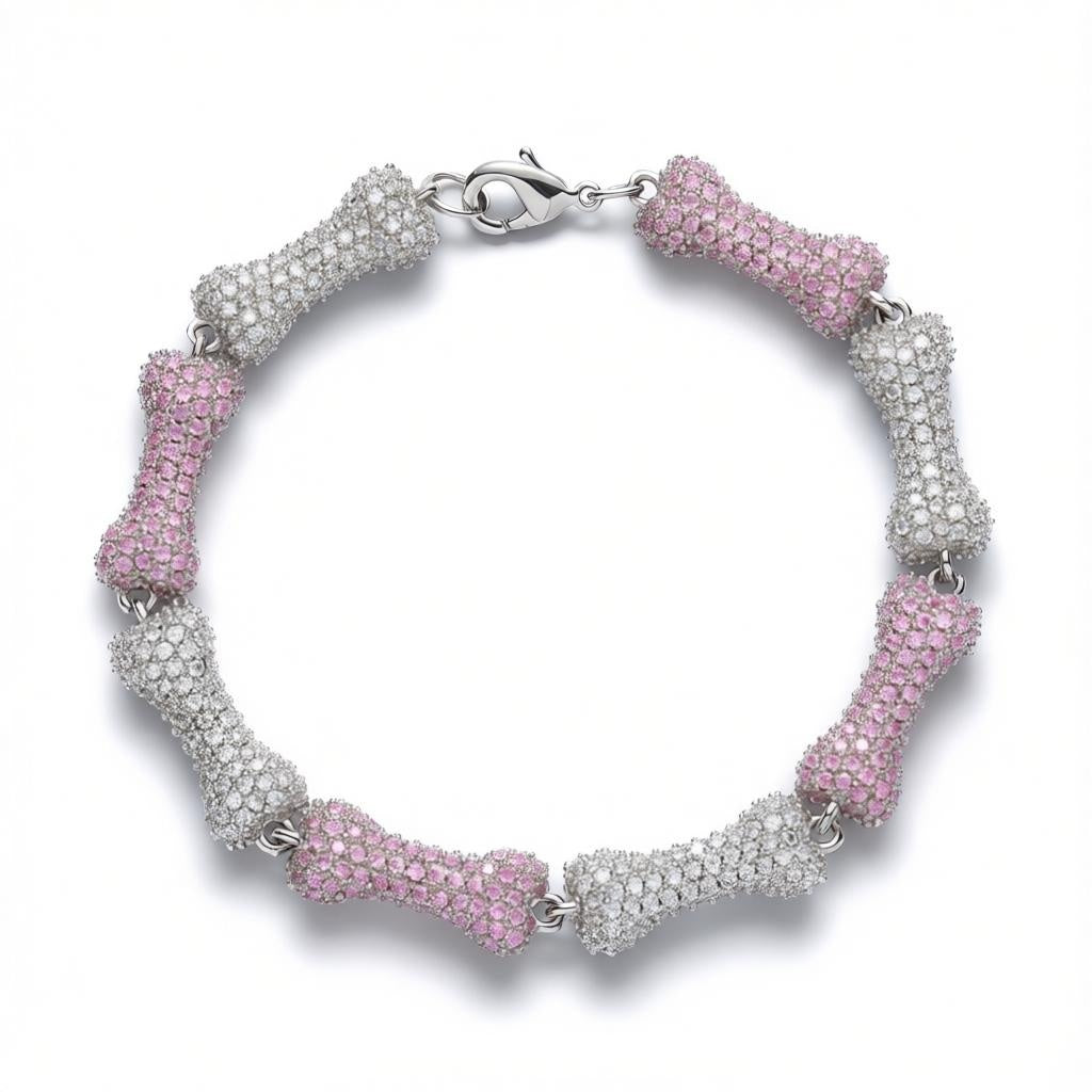Crystal Bone Link Bracelet Luxury Statement Jewelry