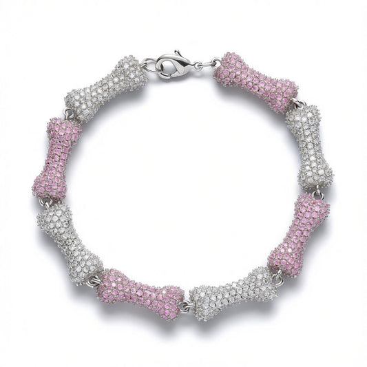 Crystal Bone Link Bracelet Luxury Statement Jewelry
