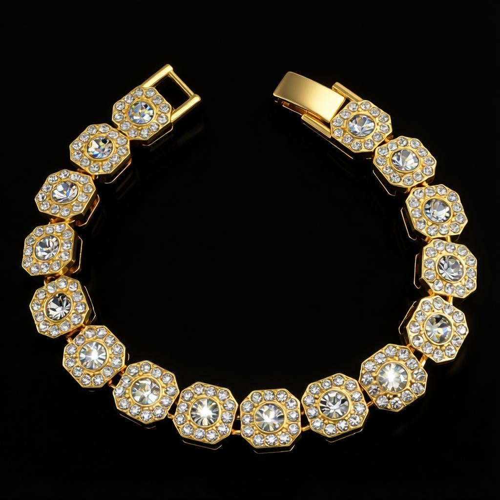 Crystal Halo Tennis Bracelet Elegant Statement Jewelry