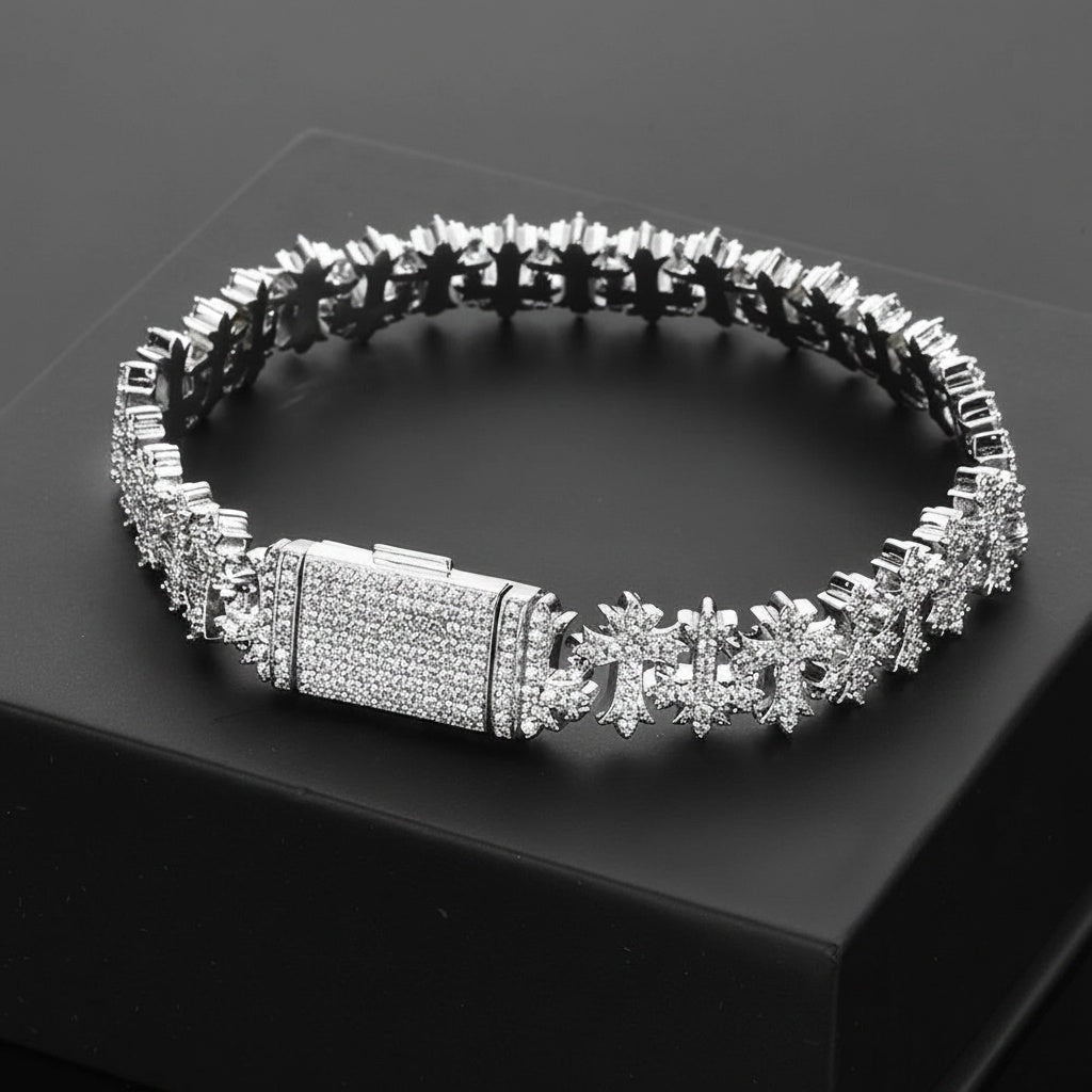 Snowflake Crystal Tennis Bracelet Luxury Statement Jewelry