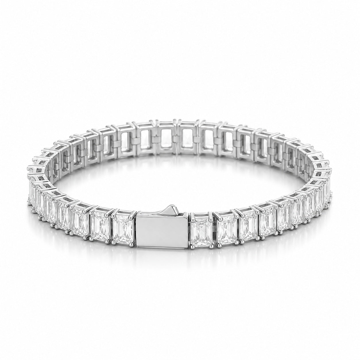 Emerald Cut Crystal Tennis Bracelet Luxury Statement Jewelry