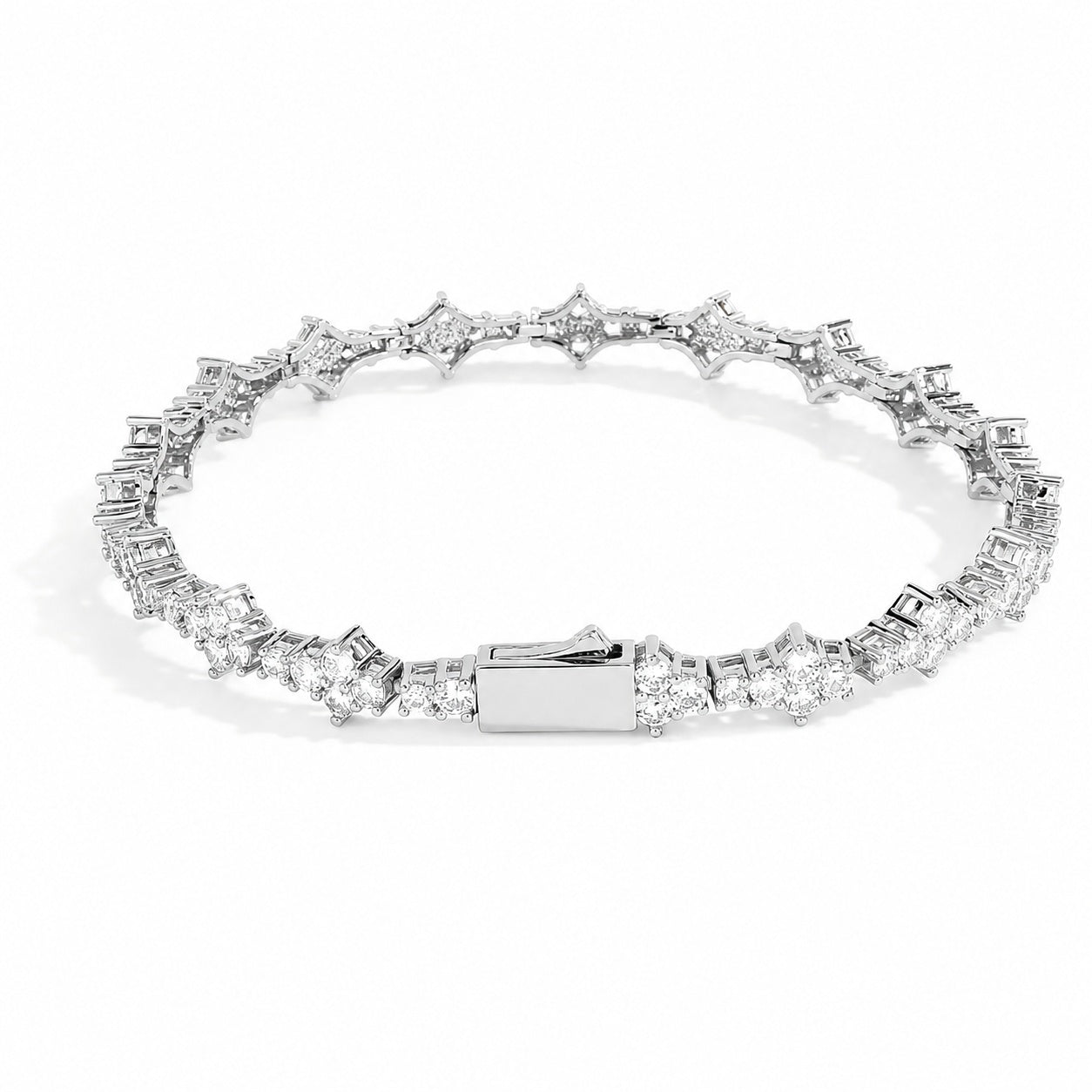 Crystal Star Link Tennis Bracelet Elegant Statement Jewelry