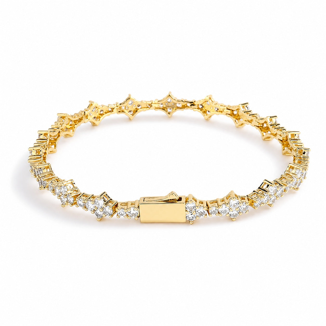 Crystal Star Link Tennis Bracelet Elegant Statement Jewelry