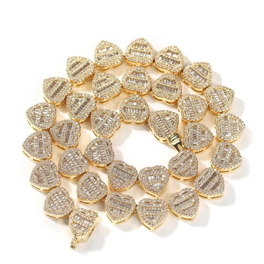 Heart Link CZ Statement Necklace