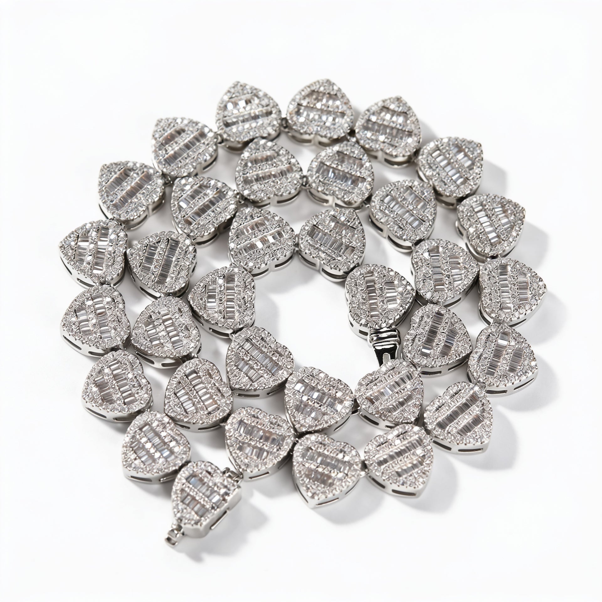 Heart Link CZ Statement Necklace