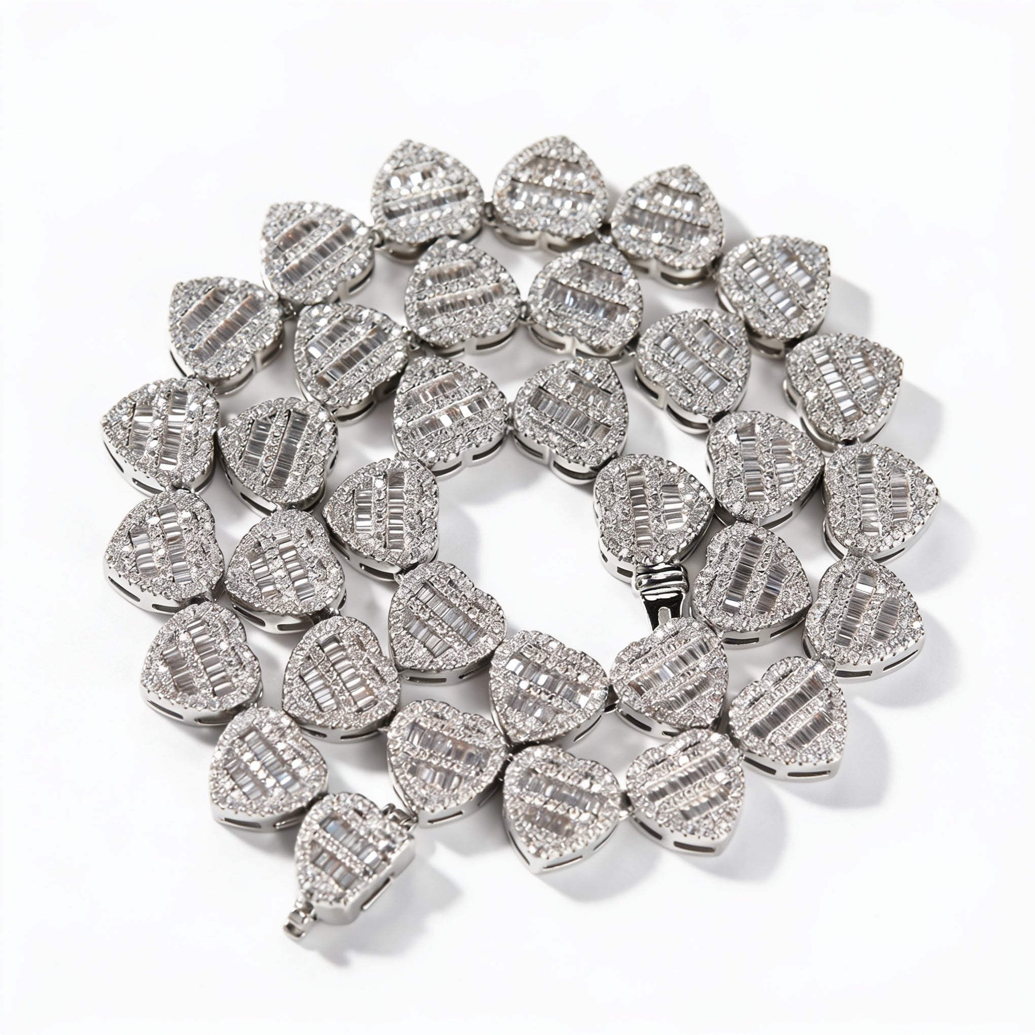 Heart Link CZ Statement Necklace
