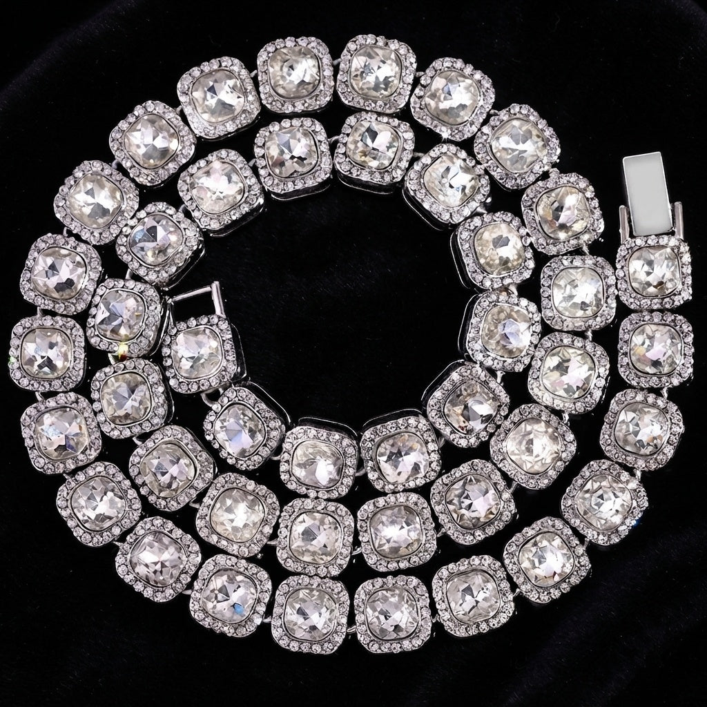 Luxury CZ Cushion Tennis Necklace