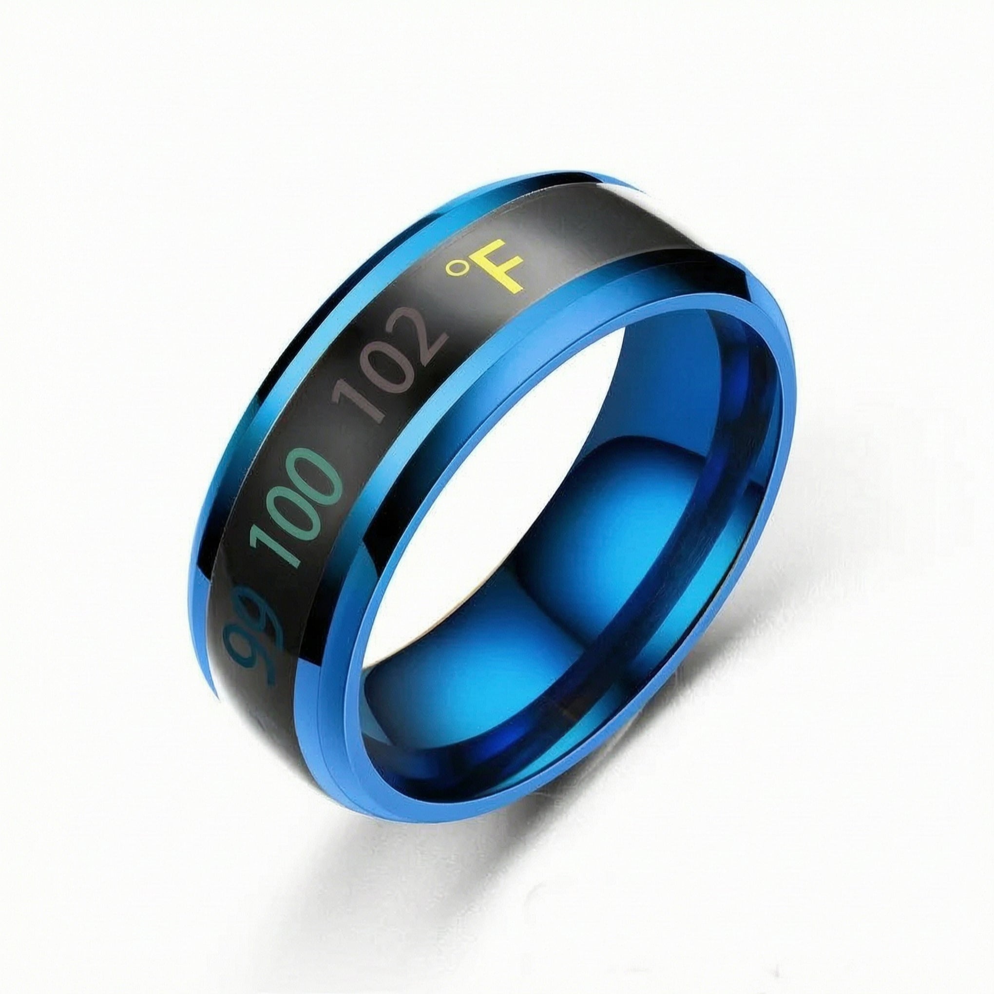 Blue Mood Temperature Ring Color Changing Stainless Steel Band Unique Fashion Jewelry