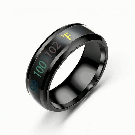Blue Mood Temperature Ring Color Changing Stainless Steel Band Unique Fashion Jewelry